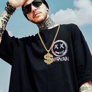 Men's Cuban Chain (Gold)Spinner Dollar Sign Necklaces 28 Inches